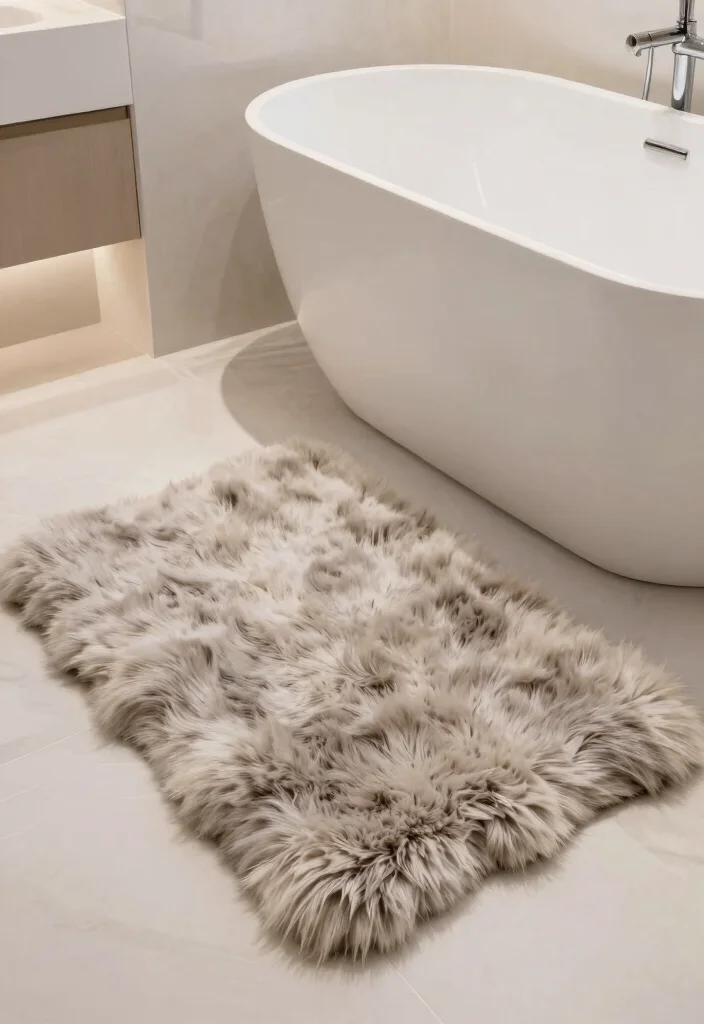 10 Bathroom Mat Ideas That Add Comfort and Style 27 10 Bathroom Mat Ideas That Add Comfort and Style 7. Eco Conscious Faux Fur Mats 0