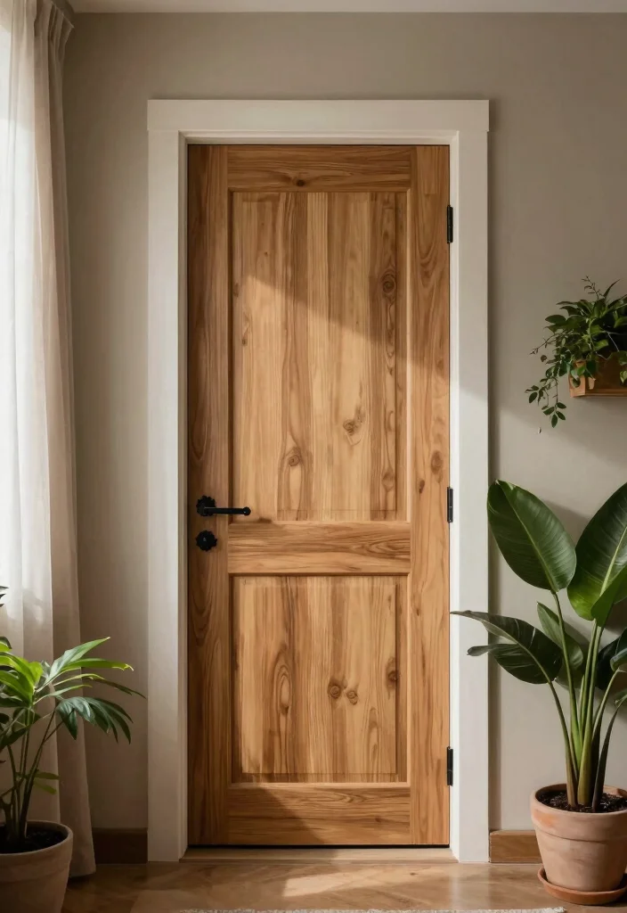10 Bedroom Door Ideas to Upgrade the Look 1. Natural Wood Finish Doors 0