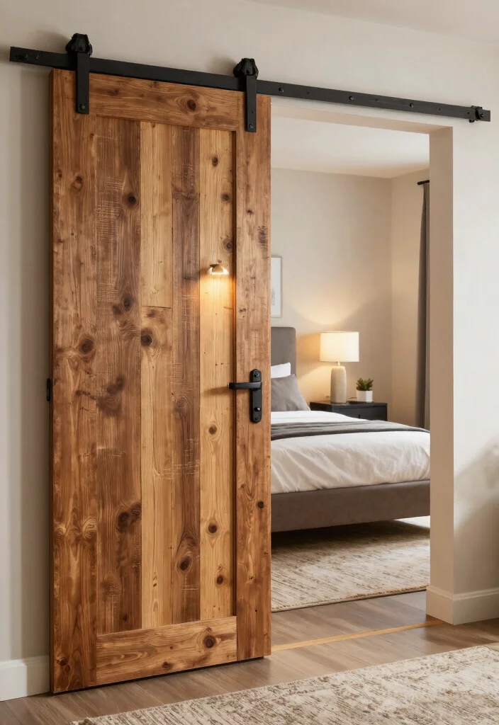 10 Bedroom Door Ideas to Upgrade the Look 3. Sliding Barn Doors 0