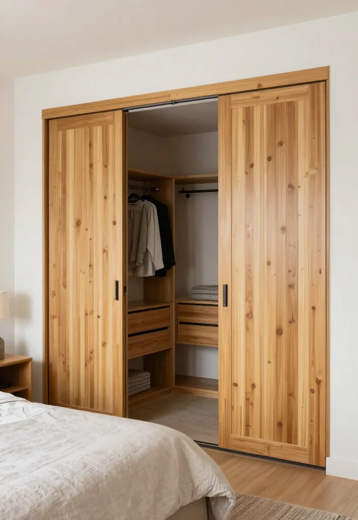 10 Bedroom Door Ideas to Upgrade the Look 6. Bi Fold Doors for Space Efficiency 0