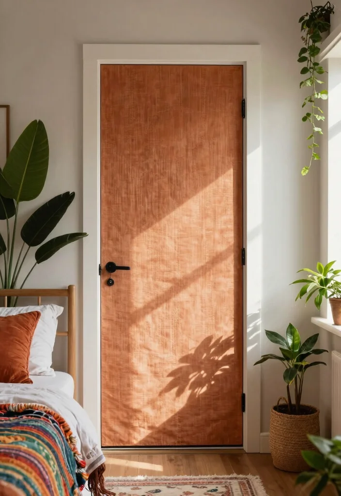 10 Bedroom Door Ideas to Upgrade the Look 8. Fabric Covered Doors 0