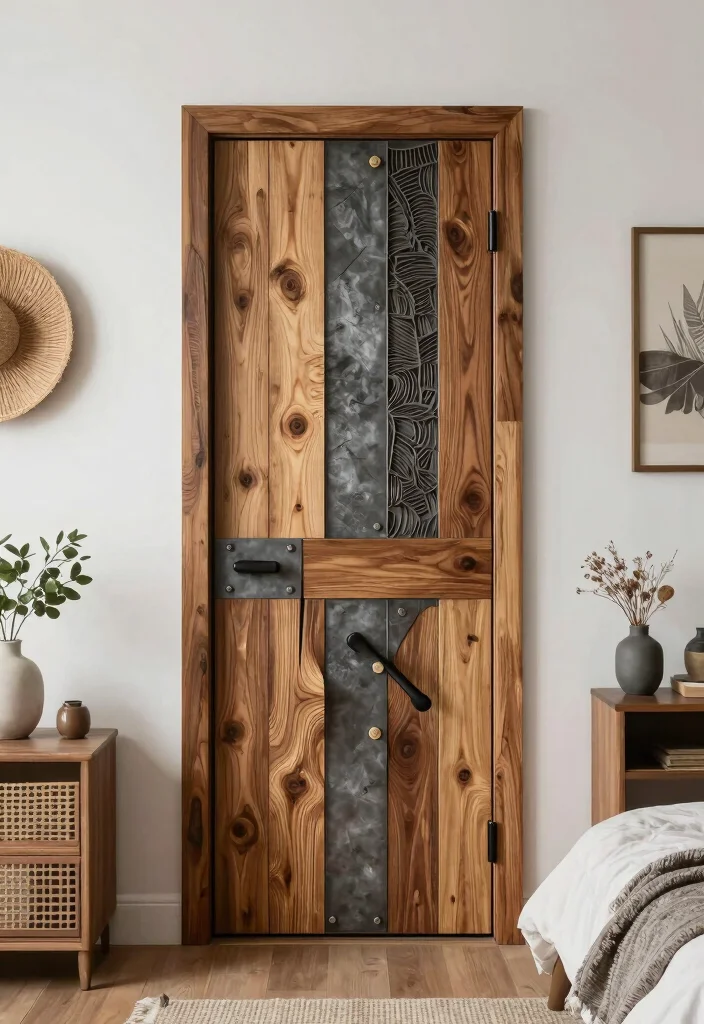 10 Bedroom Door Ideas to Upgrade the Look 9. Custom Made Doors from Recycled Materials 0