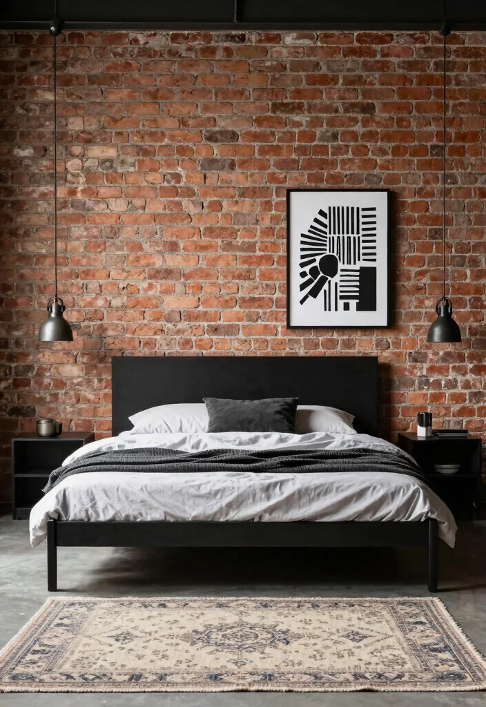10 Black Bed Frame Bedroom Ideas with Strong Contrast 25 10 Black Bed Frame Bedroom Ideas with Strong Contrast 5. Industrial Edge 0