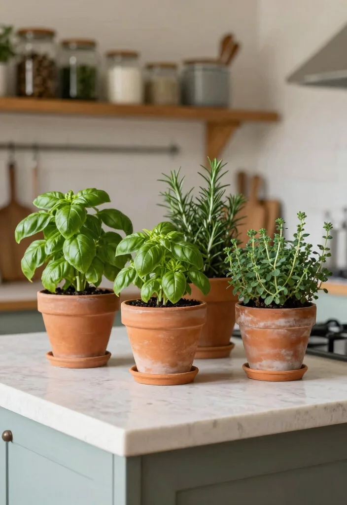 10 Kitchen Island Decor Ideas That Look Styled 4. Fresh Herbs and Greens 0