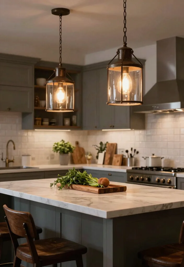 10 Kitchen Island Decor Ideas That Look Styled 7. Elegant Lighting Fixtures 0