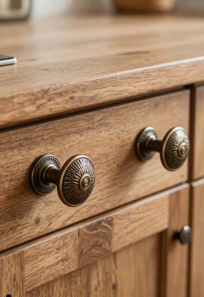 10 Kitchen Island Decor Ideas That Look Styled 9. Unique Knobs and Hardware 0