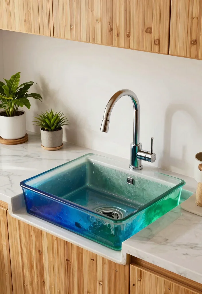 10 Kitchen Sink Ideas That Combine Style and Function 1. Recycled Glass Sinks 0