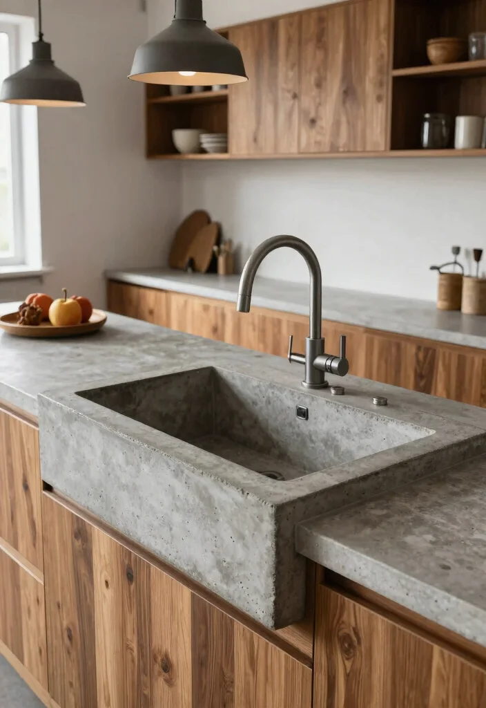 10 Kitchen Sink Ideas That Combine Style and Function 9. Concrete Sinks 0