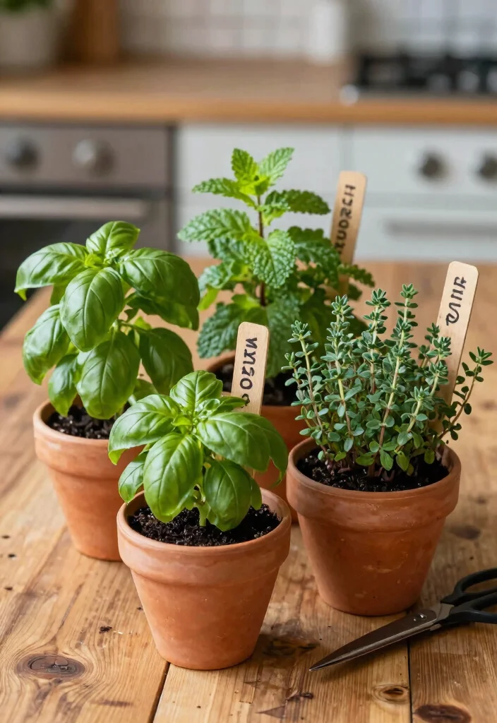 10 Kitchen Table Centerpiece Ideas for Everyday Style 1. Vibrant Potted Herbs 0