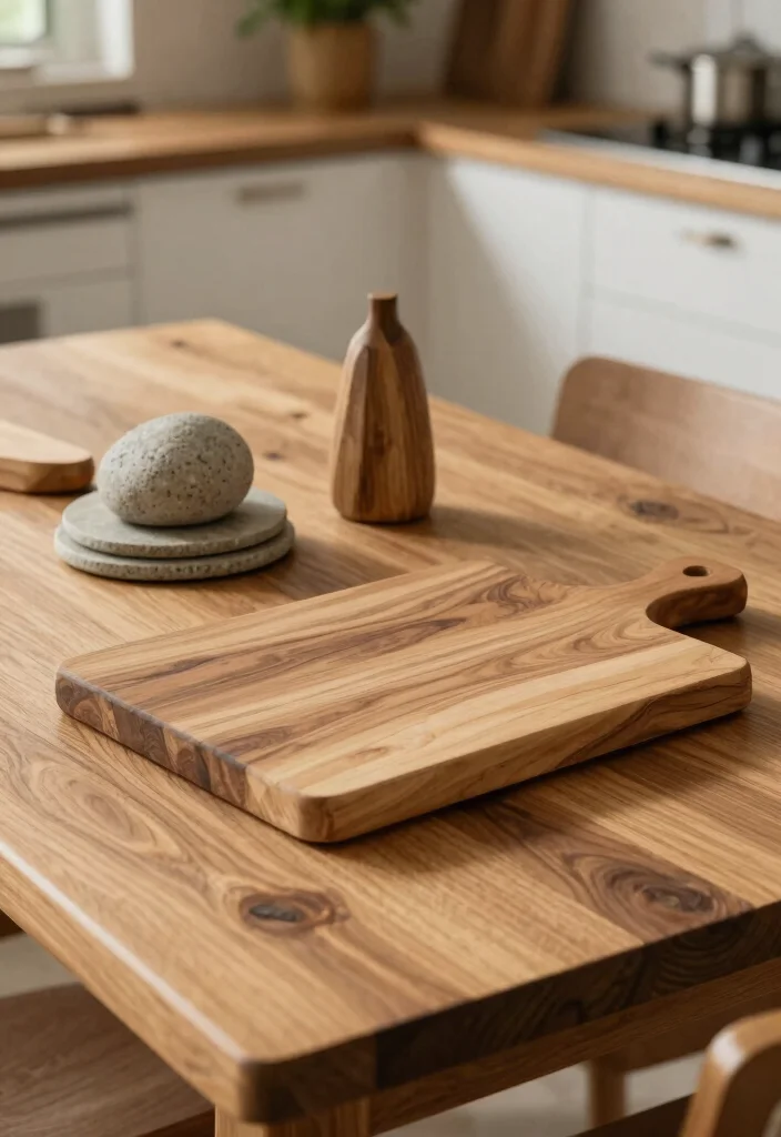 10 Kitchen Table Centerpiece Ideas for Everyday Style 10. Natural Wood and Stone Accents 0