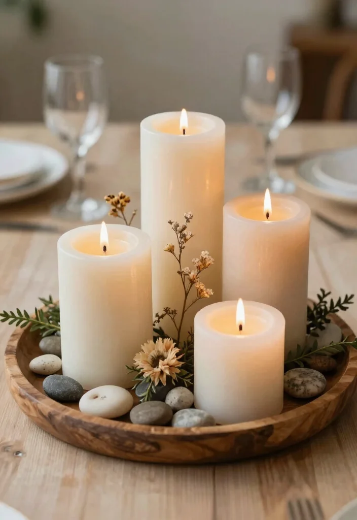 10 Kitchen Table Centerpiece Ideas for Everyday Style 5. Eco Friendly Candles 0