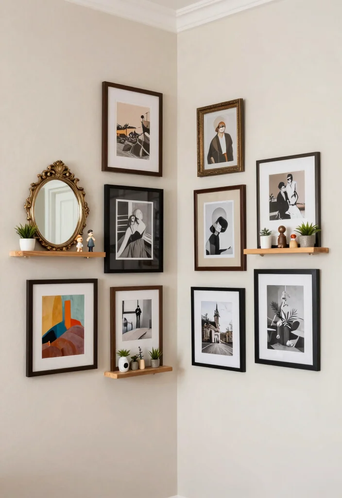 10 Living Room Corner Decorating Ideas That Feel Intentional 13 10 Living Room Corner Decorating Ideas That Feel Intentional 3. Corner Gallery Wall 0