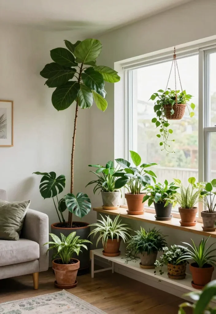 10 Single Wide Living Room Ideas That Feel Open 8. Incorporate Greenery for Freshness 0