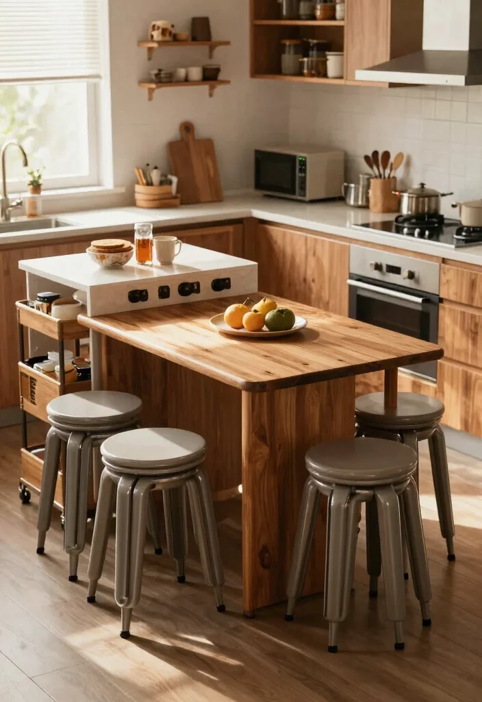 10 Small Apartment Kitchen Ideas That Feel Bigger 3. Choose Multi Functional Furniture 0
