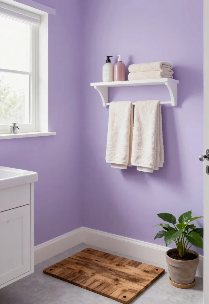 10 Small Bathroom Paint Ideas That Brighten Instantly 23 10 Small Bathroom Paint Ideas That Brighten Instantly 3. Soft Lavender 0