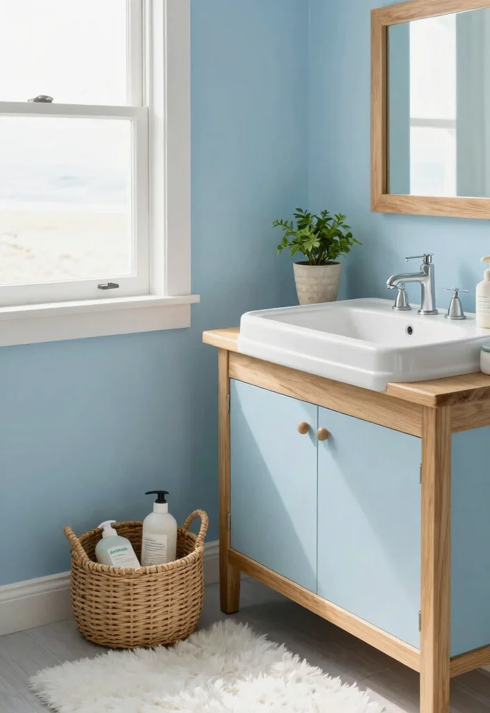 10 Small Bathroom Paint Ideas That Brighten Instantly 35 10 Small Bathroom Paint Ideas That Brighten Instantly 5. Sky Blue 0