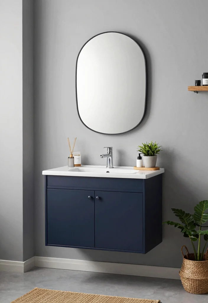 10 Small Bathroom Paint Ideas That Brighten Instantly 37 10 Small Bathroom Paint Ideas That Brighten Instantly 7. Light Gray with Bold Dark Accents 0