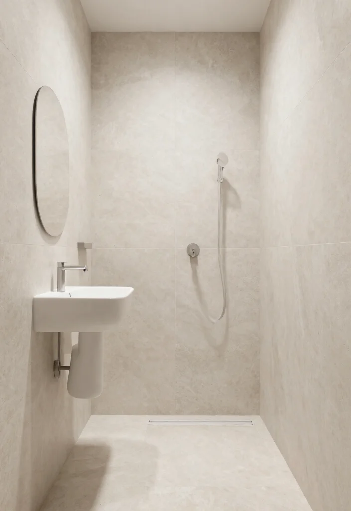 10 Small Bathroom Shower Only Ideas That Feel Open 4. Monochromatic Color Palette 0