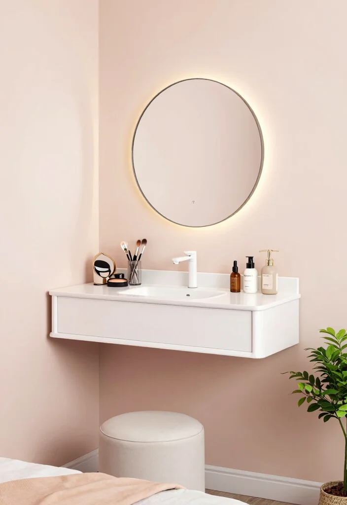 10 Small Bedroom Vanity Ideas That Save Space 1. Wall Mounted Vanities 0