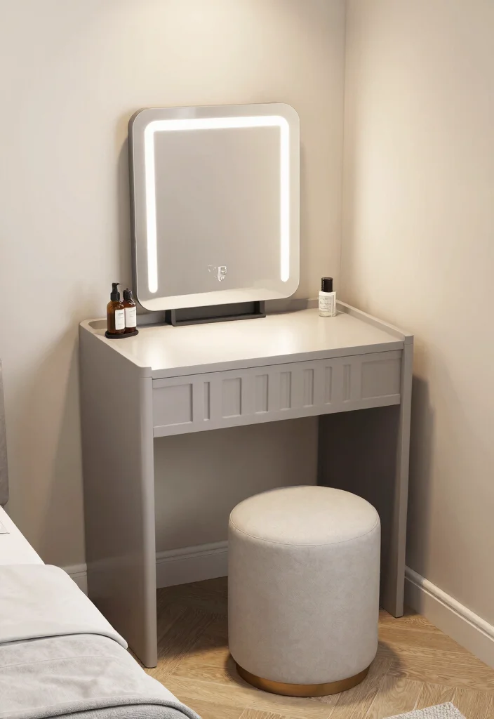 10 Small Bedroom Vanity Ideas That Save Space 7. Compact Vanity Sets 0
