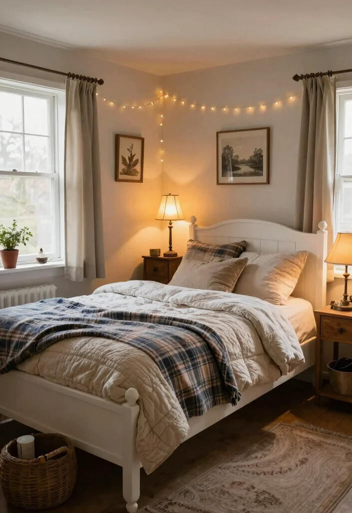 10 White Bed Frame Bedroom Ideas That Look Clean 36 10 White Bed Frame Bedroom Ideas That Look Clean 6. Cozy Cottage Charm 0