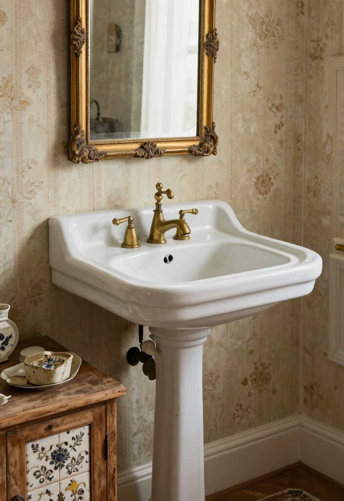 12 Antique Bathroom Ideas with Vintage Character 12 12 Antique Bathroom Ideas with Vintage Character 2. Antique Style Sinks 0