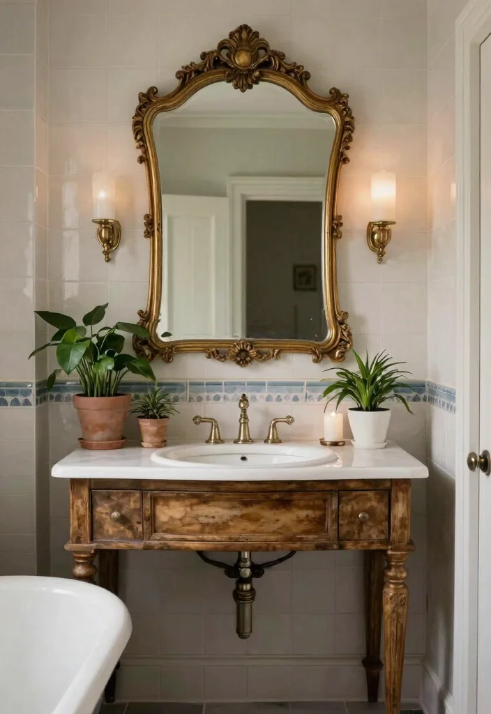 12 Antique Bathroom Ideas with Vintage Character 49 12 Antique Bathroom Ideas with Vintage Character 9. Vintage Mirrors 0