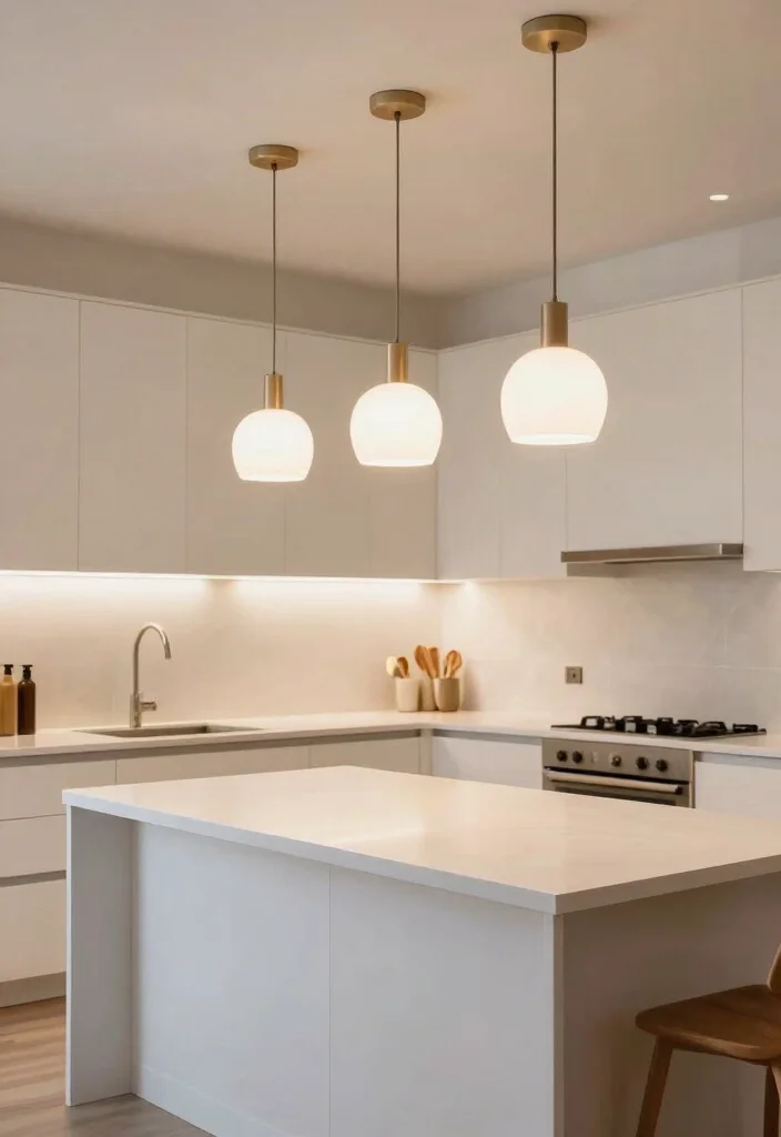 12 Apartment Kitchen Ideas That Feel Open 4. Bright Lighting Fixtures 0