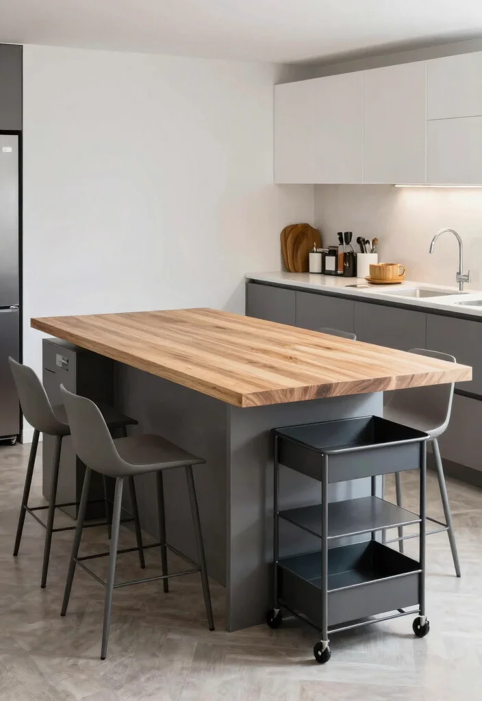 12 Apartment Kitchen Ideas That Feel Open 6. Multi functional Furniture 0