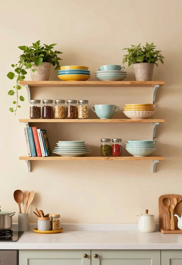 12 Apartment Kitchen Ideas That Save Space 1. Use Vertical Space with Open Shelving 0