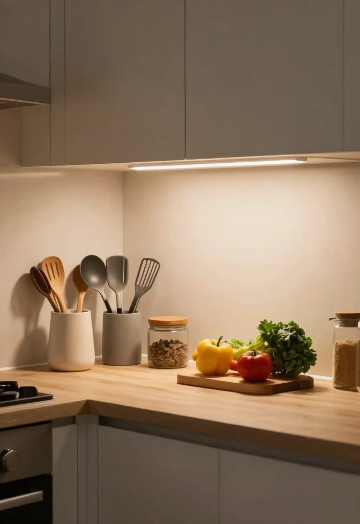 12 Apartment Kitchen Ideas That Save Space 4. Under Cabinet Lighting 0