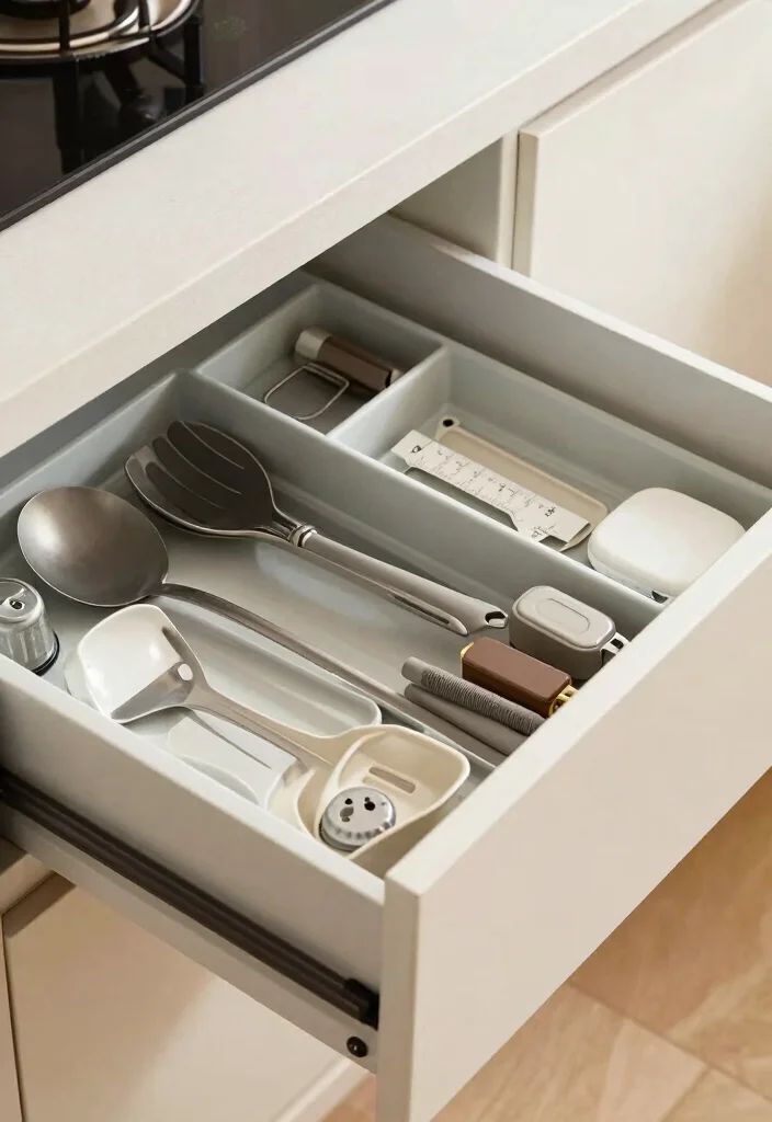 12 Apartment Kitchen Ideas That Save Space 5. Use Drawer Organizers 0