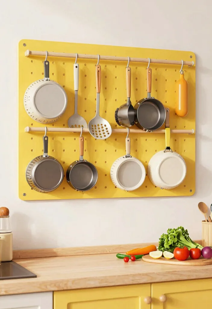 12 Apartment Kitchen Ideas That Save Space 6. Pegboard for Tools 0