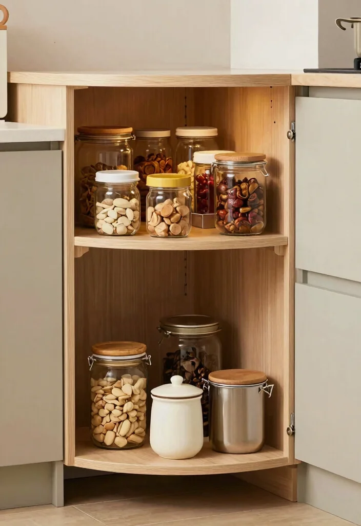 12 Apartment Kitchen Ideas That Save Space 7. Corner Storage Solutions 0