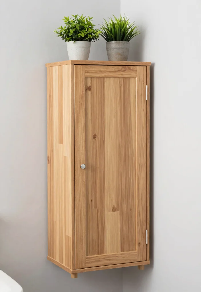 12 Bathroom Cupboard Ideas That Hide Clutter Beautifully 11. Corner Cupboards for Compact Spaces 0