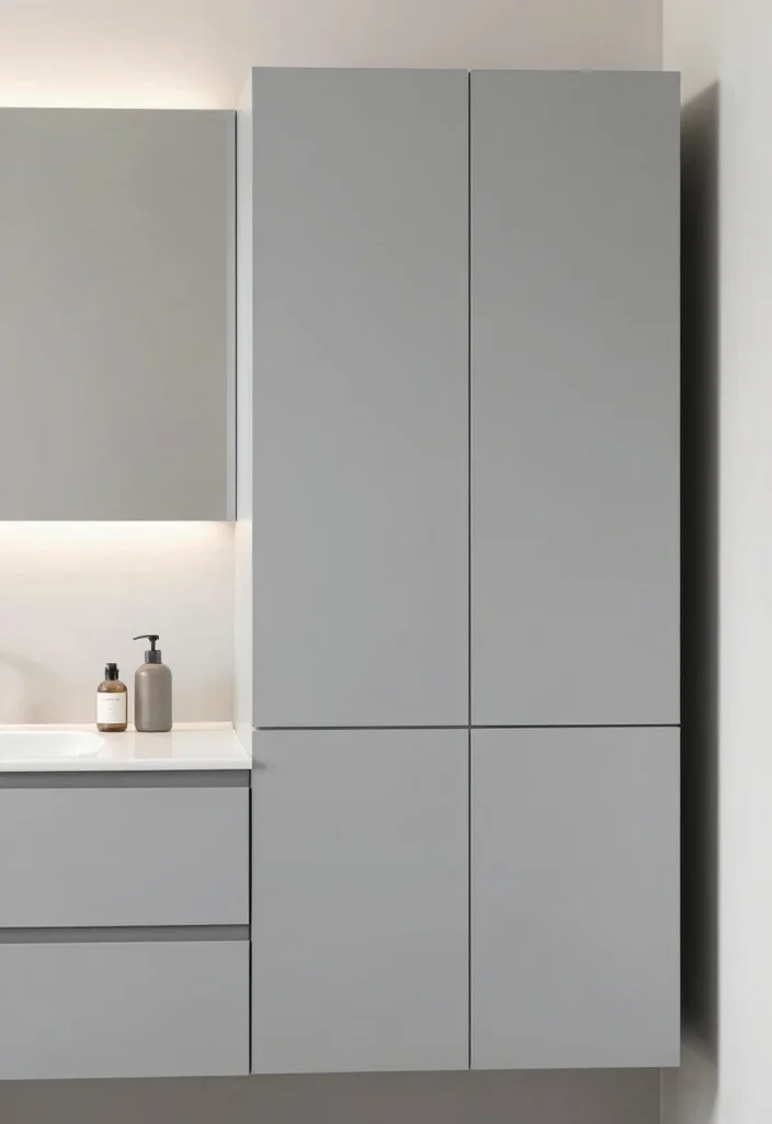 12 Bathroom Cupboard Ideas That Hide Clutter Beautifully 6. Modern Minimalist Cupboards 0