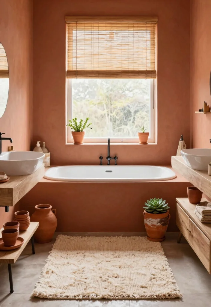 12 Bathroom Decor Color Ideas That Set the Mood 3 12 Bathroom Decor Color Ideas That Set the Mood 3. Warm Terracotta 0