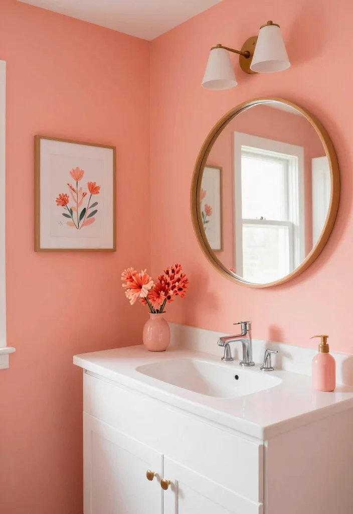 12 Bathroom Decor Color Ideas That Set the Mood 36 12 Bathroom Decor Color Ideas That Set the Mood 6. Gentle Coral 0