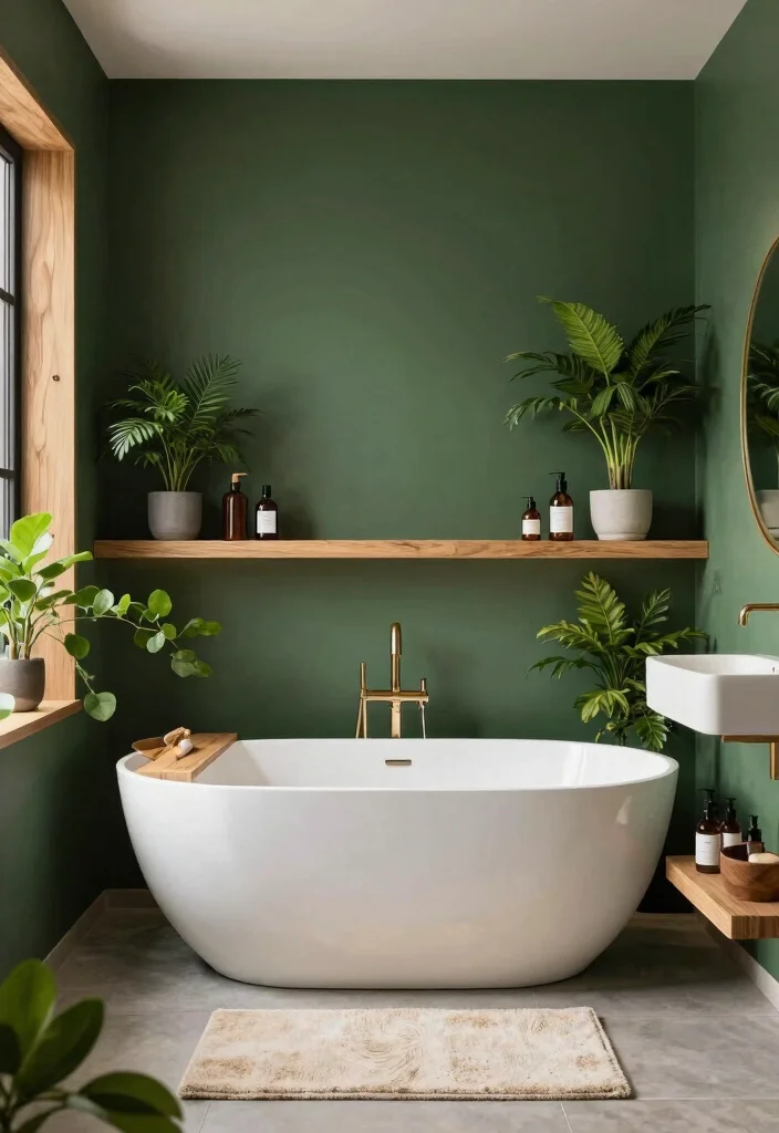 12 Bathroom Decor Color Ideas That Set the Mood 47 12 Bathroom Decor Color Ideas That Set the Mood 7. Deep Forest Green 0