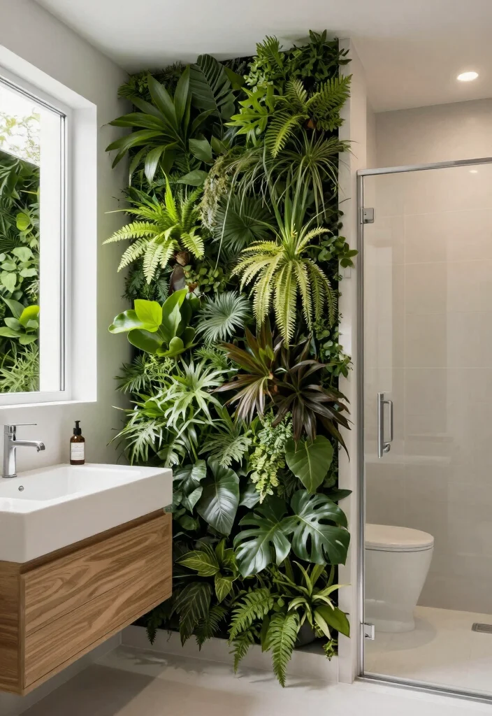 12 Bathroom Partition Ideas That Improve Layout and Privacy 10. Vertical Gardens 0
