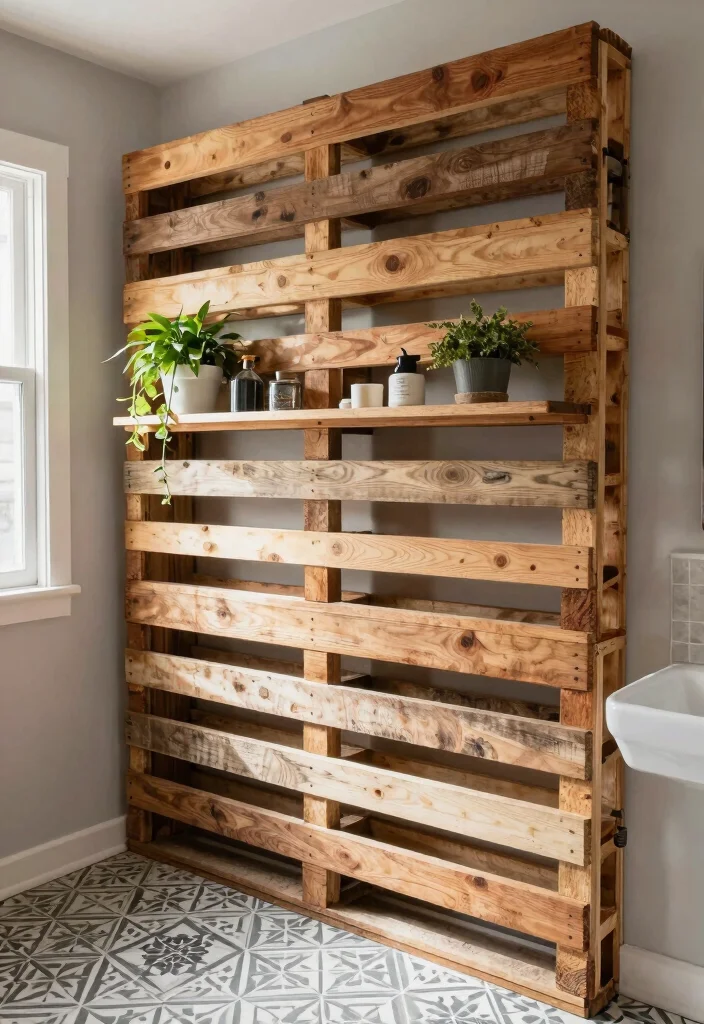 12 Bathroom Partition Ideas That Improve Layout and Privacy 12. DIY Pallet Walls 0
