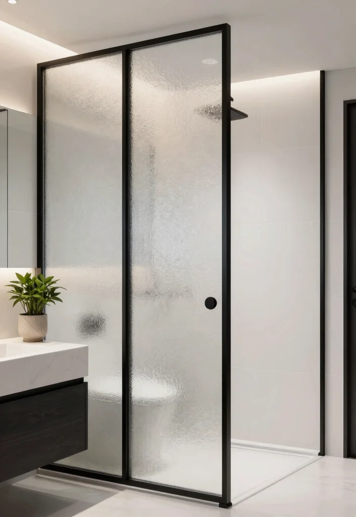 12 Bathroom Partition Ideas That Improve Layout and Privacy 2. Frosted Glass Screens 0