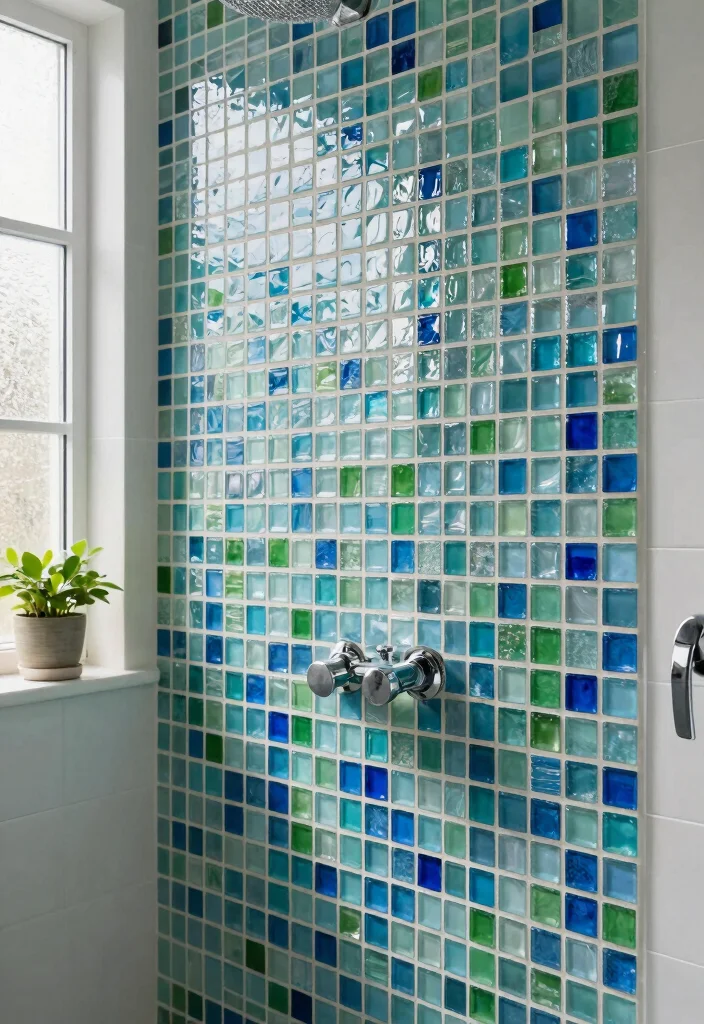 12 Bathroom Shower Tile Ideas That Steal Attention 1. Recycled Glass Tiles 0
