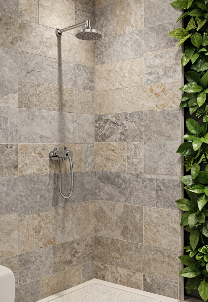 12 Bathroom Shower Tile Ideas That Steal Attention 10. Eco Friendly Stone Tiles 0