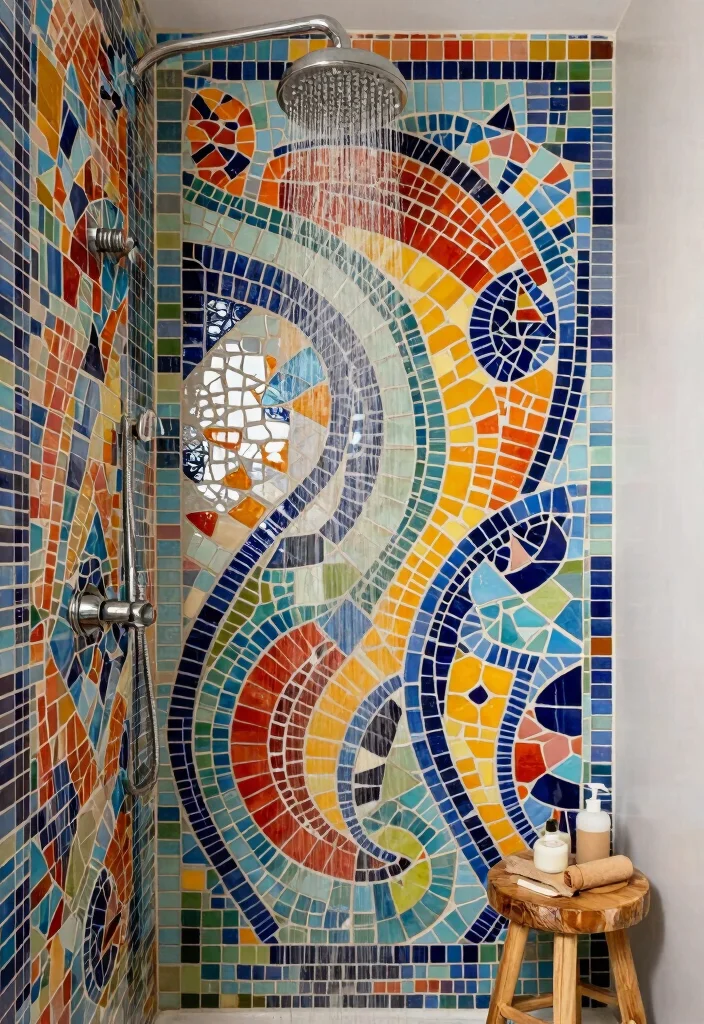 12 Bathroom Shower Tile Ideas That Steal Attention 6. Mosaic Tiles 0