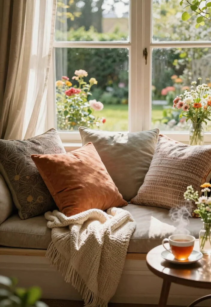 12 Bay Window Living Room Ideas for Light and Seating 1 12 Bay Window Living Room Ideas for Light and Seating 1. Cozy Cushion Paradise 0