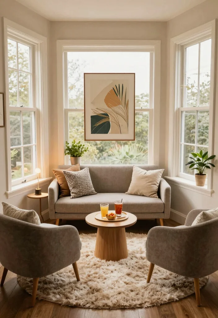 12 Bay Window Living Room Ideas for Light and Seating 62 12 Bay Window Living Room Ideas for Light and Seating 12. Multifunctional Lounge Area 0