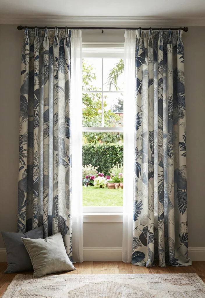 12 Bay Window Living Room Ideas for Light and Seating 38 12 Bay Window Living Room Ideas for Light and Seating 8. Artful Window Treatments 0