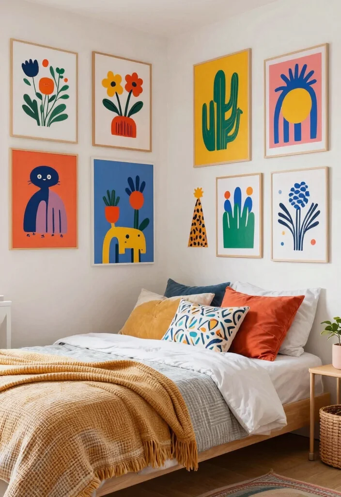 12 Bedroom Poster Wall Ideas That Feel Personal 50 12 Bedroom Poster Wall Ideas That Feel Personal 10. Whimsical Illustrations for a Fun Touch 0