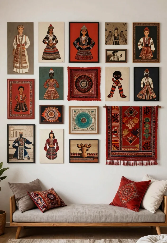 12 Bedroom Poster Wall Ideas That Feel Personal 61 12 Bedroom Poster Wall Ideas That Feel Personal 11. Collage of Cultural Art 0